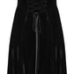 Punk Rave Selene Velvet Mesh High Slit Goth Dress In Black