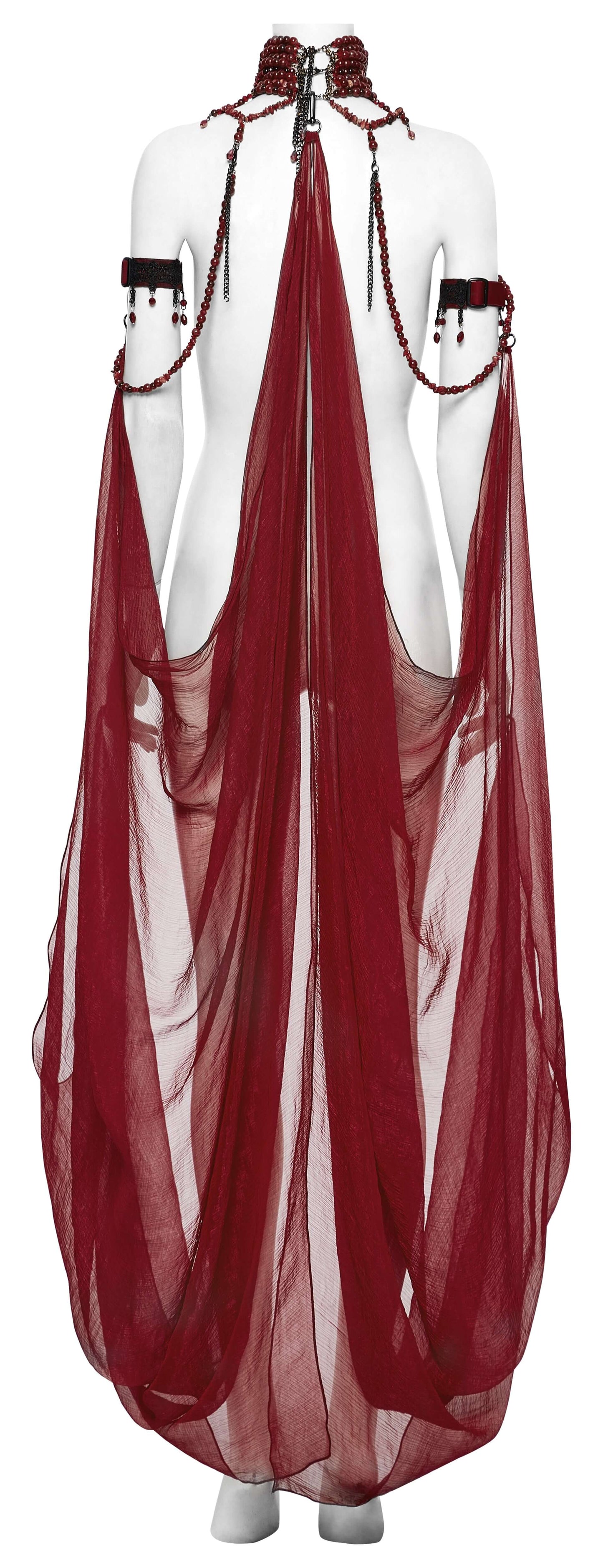 Punk Rave Dark Night Women's Vampire Cloak in Red