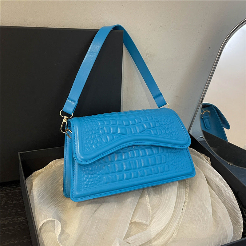Crocodile Print One Shoulder Crossbody Bag, Candy Colours