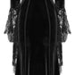 Punk Rave Isolde Velvet Lace Sleeve Dress In Black