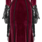 Punk Rave Isolde Velvet Lace-Sleeve Dress in Red