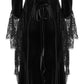 Punk Rave Isolde Velvet Lace Sleeve Dress In Black