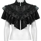Punk Rave Elysia Velvet Ruffle Goth Shawl In Black