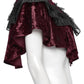Punk Rave Elysia Velvet Ruffle Goth Shawl in Crimson
