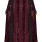 Punk Rave Vivienne Velvet Lace-Panel Goth Slip Dress In Burgundy
