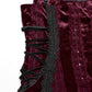 Punk Rave Vivienne Velvet Lace-Panel Goth Slip Dress In Burgundy