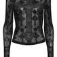 Punk Rave Morrigan Cross-Embroidered Mesh Top