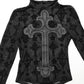 Punk Rave Morrigan Cross-Embroidered Mesh Top
