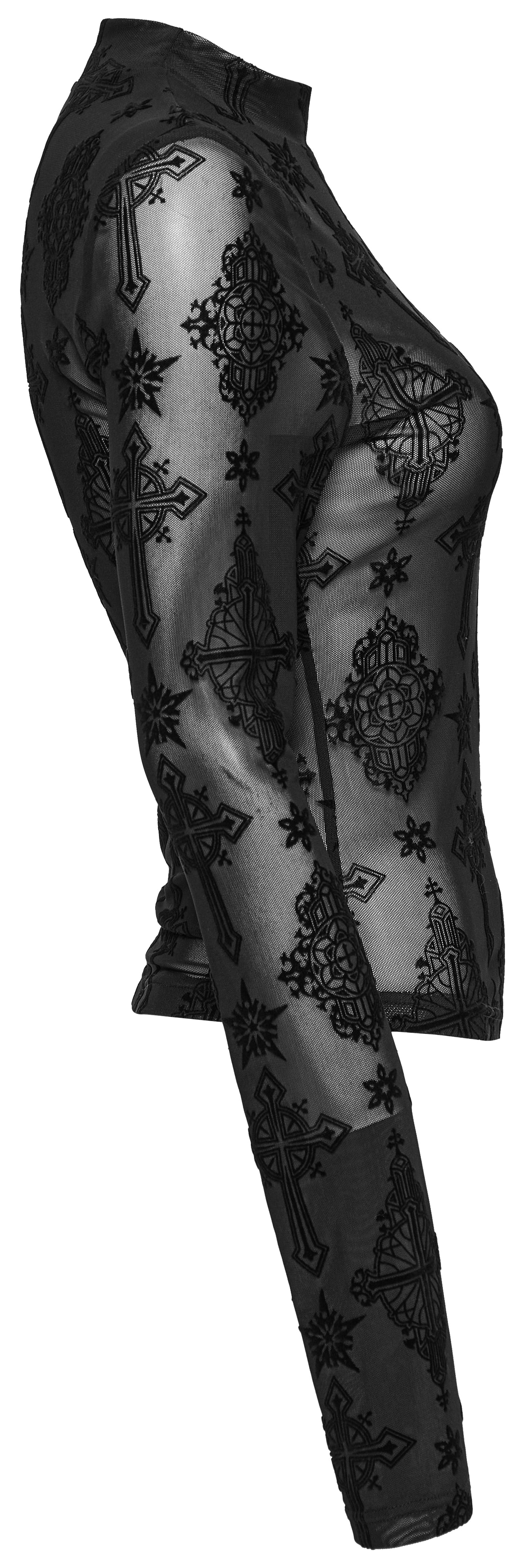 Punk Rave Ravena Cross Flocking Mesh Top