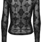 Punk Rave Ravena Cross Flocking Mesh Top
