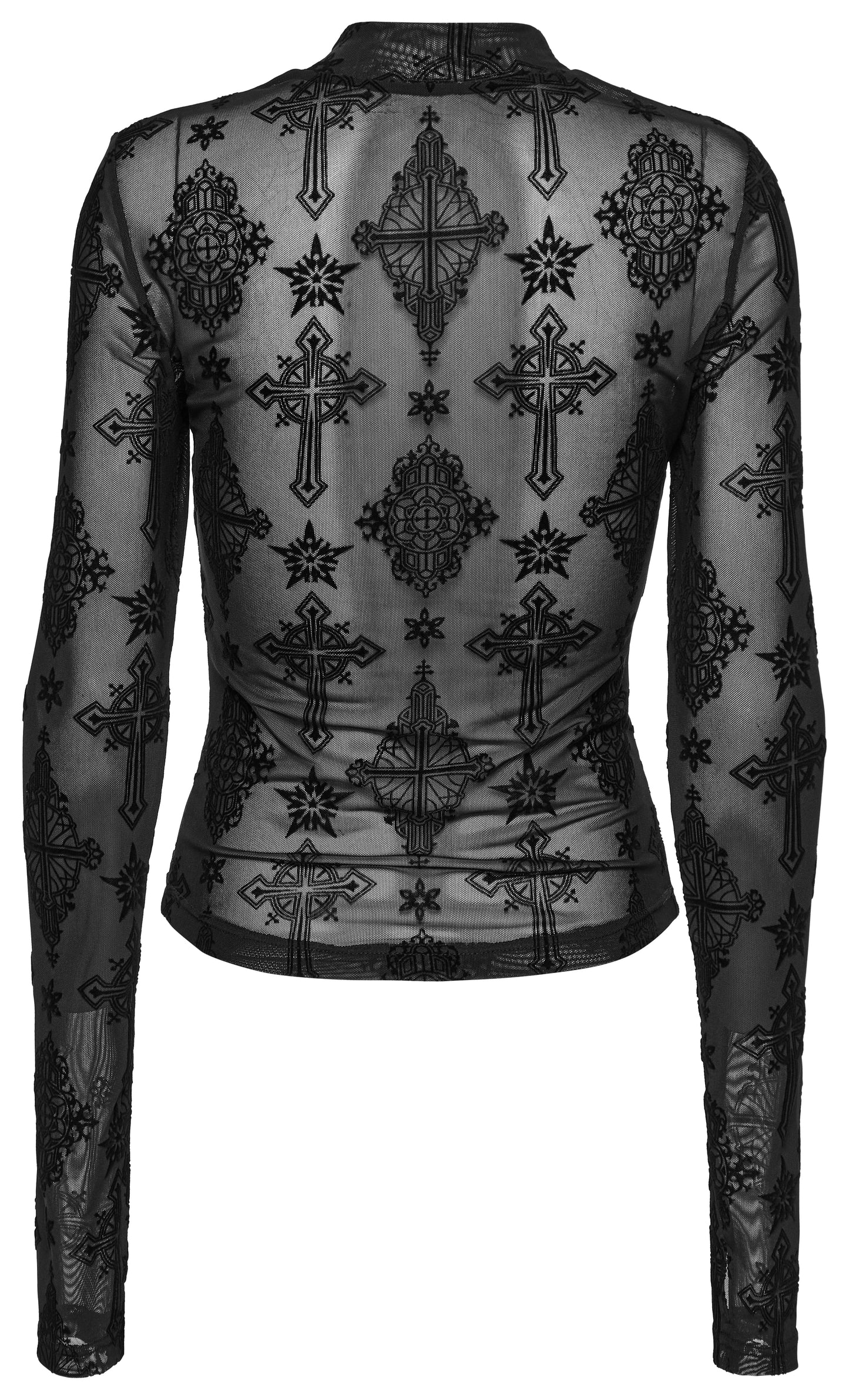 Punk Rave Ravena Cross Flocking Mesh Top