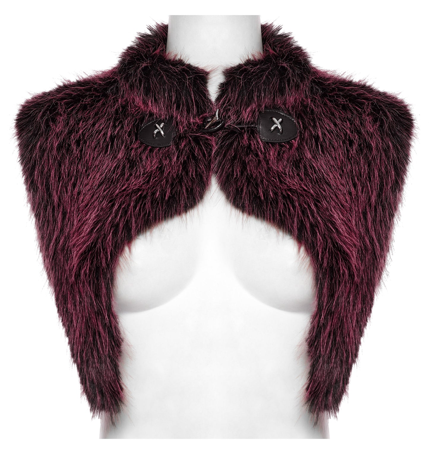 Punk Rave Lilith Gradient Devil Fur Shawl in Crimson