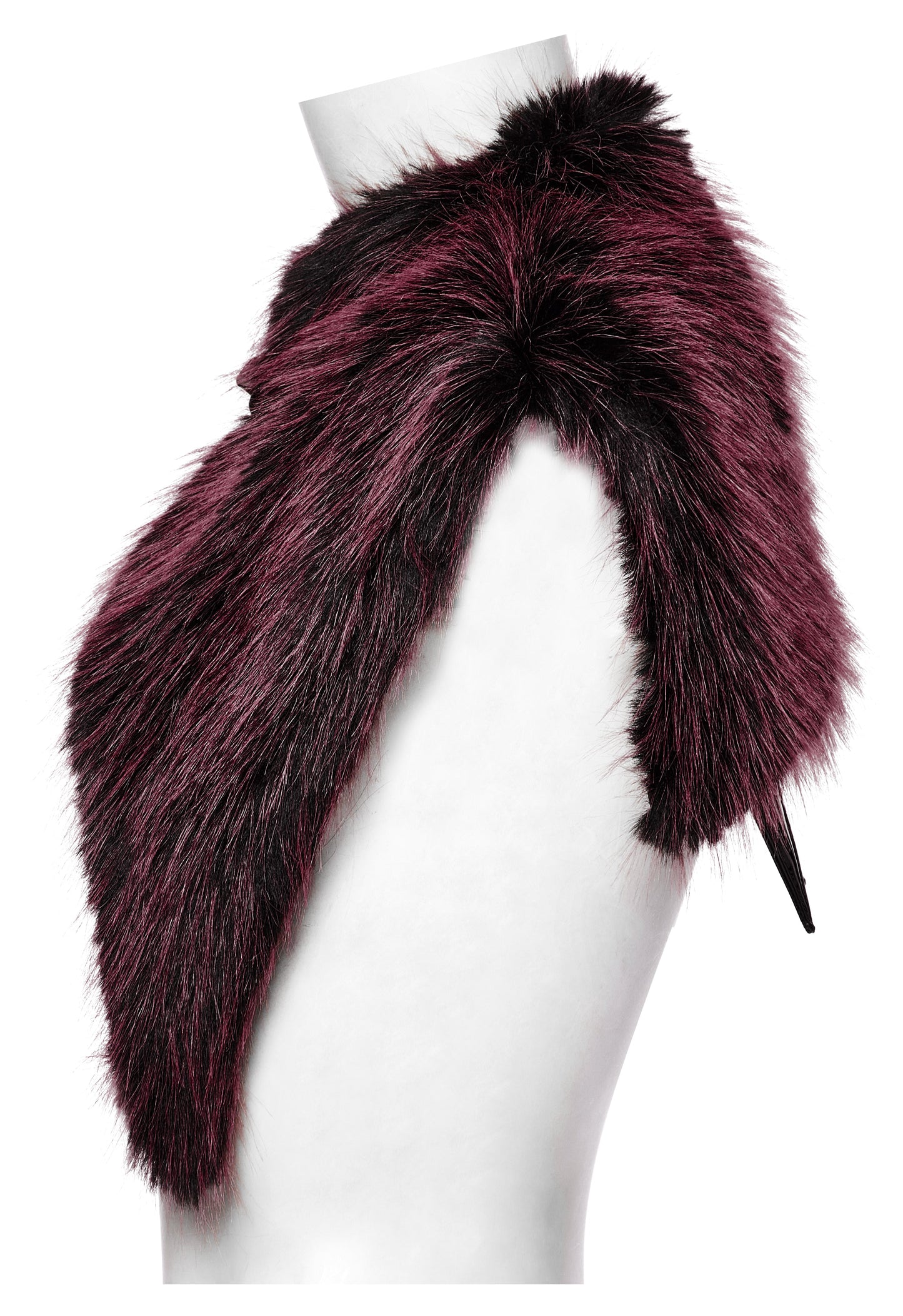 Punk Rave Lilith Gradient Devil Fur Shawl in Crimson