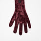 Punk Rave Selene Embroidered Velvet Gloves in Crimson