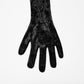 Punk Rave Selene Embroidered Velvet Gloves in Black
