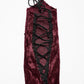 Punk Rave Selene Embroidered Velvet Gloves in Crimson