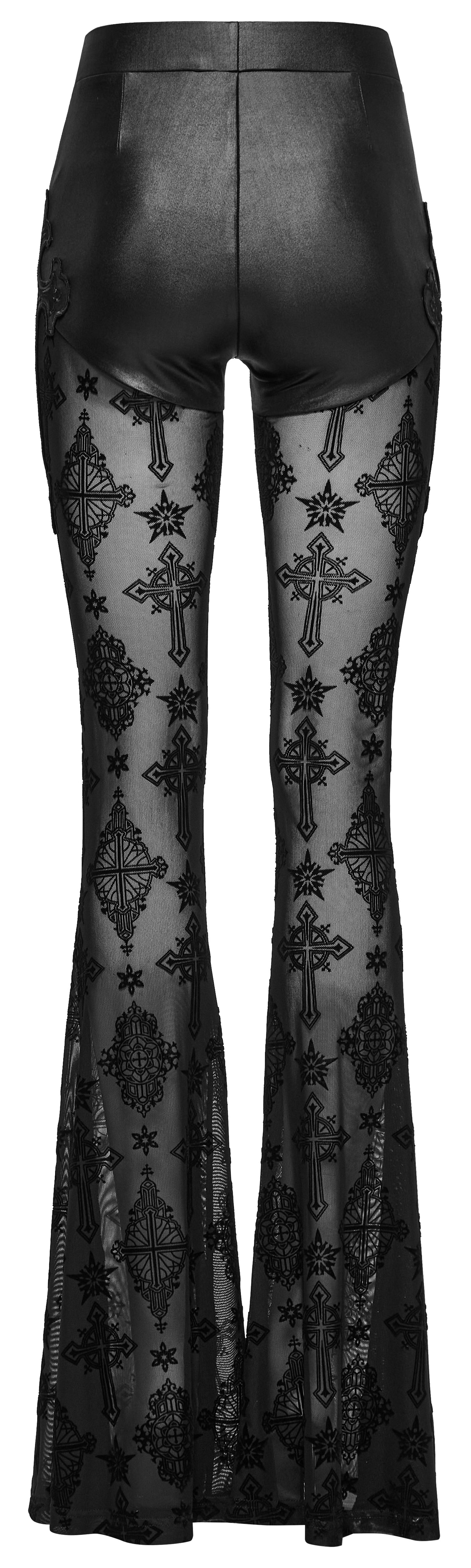 Punk Rave Seraphina Cross Flocking Flare Pants
