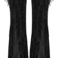 Punk Rave Morrigan Wasteland Tassel Flare Goth Pants in Black