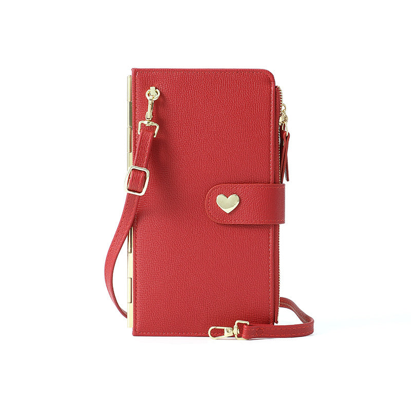 Mobile Phone Handbag With Transparent Touch Screen, Love Buckle