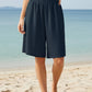 Women's Summer Loose Casual Cotton-Linen Elastic-Waist Capri Shorts