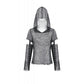 Dark in Love Punk Mesh Hollow-Out Hooded Top