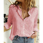 Vireous Women's Officewear Button Lapel Classic Blouse