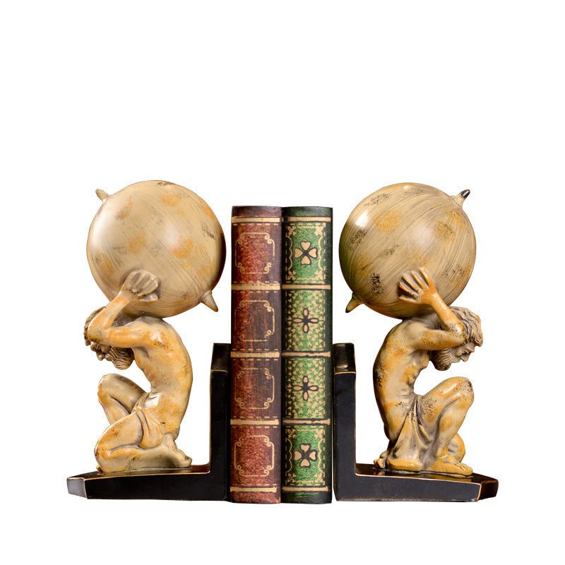 Atlas from Greek Mythology Sculpture, Pair of Office, Desk Figurines