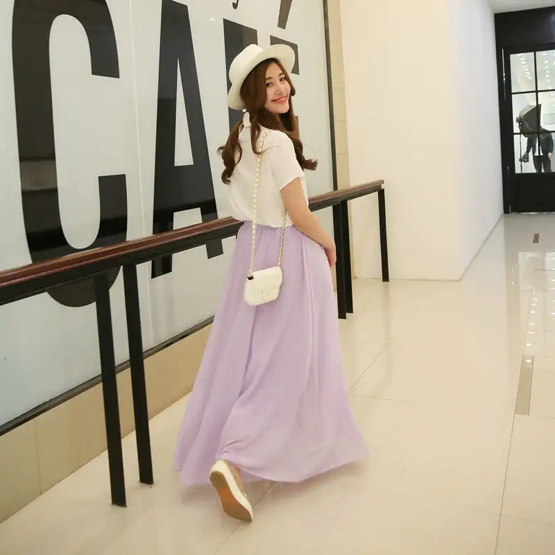 High Waist Long or Half-Length Floaty Chiffon Skirt, Spring and Summer Collection