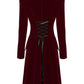 Punk Rave Nerezza Goth Mid-Length Embroidered Velvet Coat