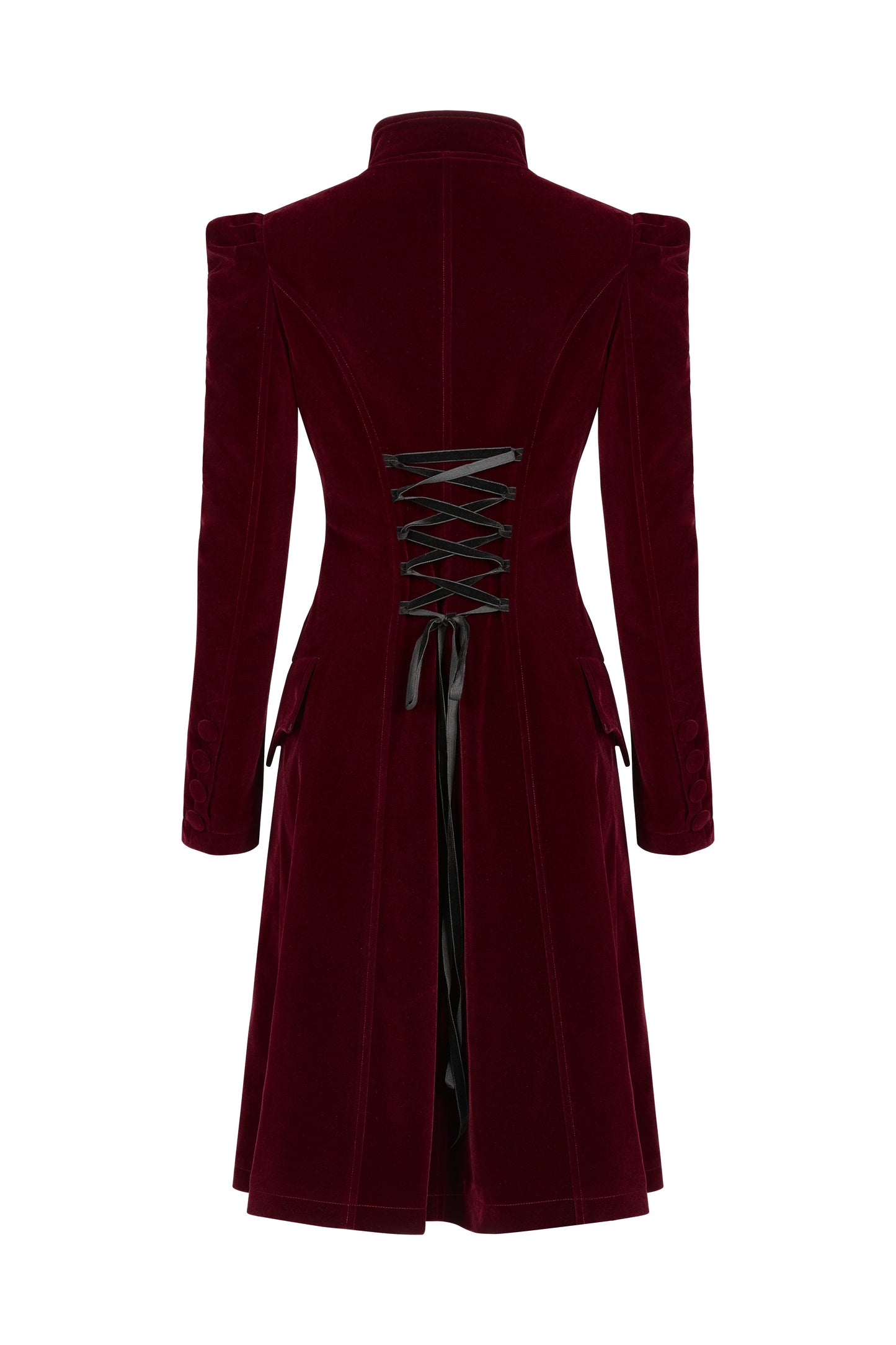 Punk Rave Nerezza Goth Mid-Length Embroidered Velvet Coat