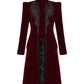 Punk Rave Nerezza Goth Mid-Length Embroidered Velvet Coat