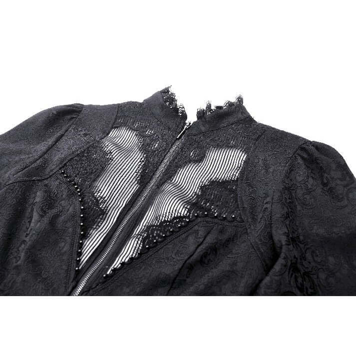 Dark in Love Felicity Gothic Lacy Zip-Up Tailcoat Shirt