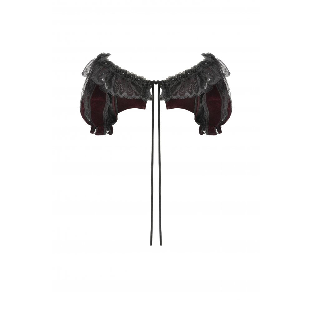 Dark in Love Isolde Velvet and Lace Puff Sleeve Bolero