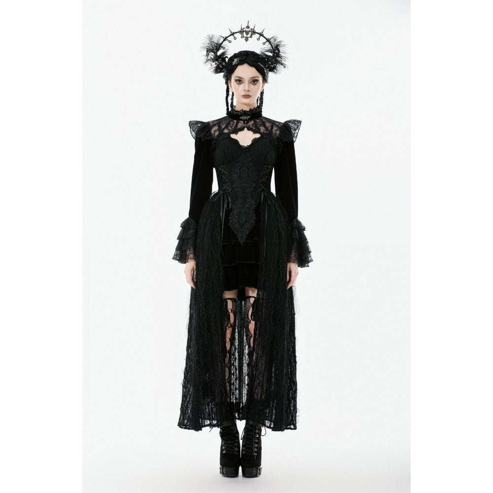 Dark in Love Erzebeth Lace Gothic Bolero Shrug in Black