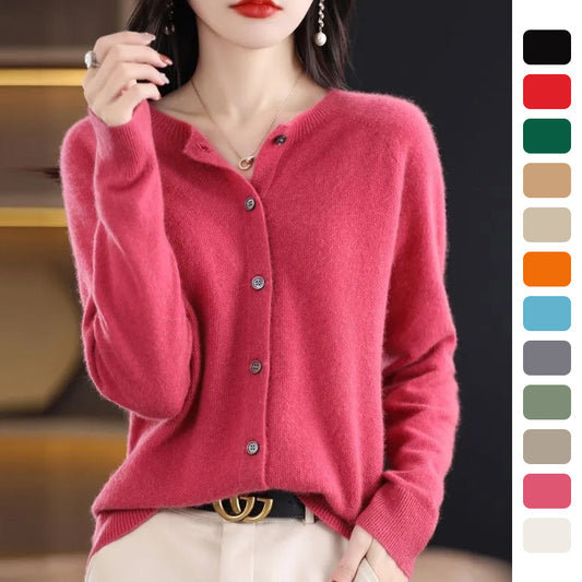 Merino Wool Women's Fashion Cardigan, Candy Colours