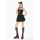 Dark in Love Crimson Shadow Layered-Lace Cake Dress