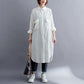 Vireous Art Fan Cotton and Linen Loose Dress, Plus Sizes