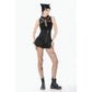Dark in Love Brynja Eyelet Balloon Shorts in Black
