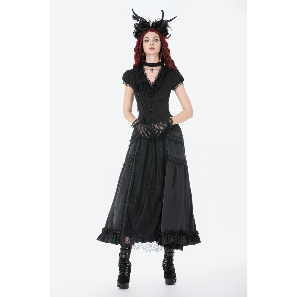 Dark in Love Belladonna Floor-Length Vintage Skirt