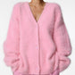 Vireous Loose Button Cardigan, Women's Fashion Soft Knit Sweater