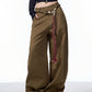 Vireous Retro Artist Women's Very Wide Leg Pants with Belt
