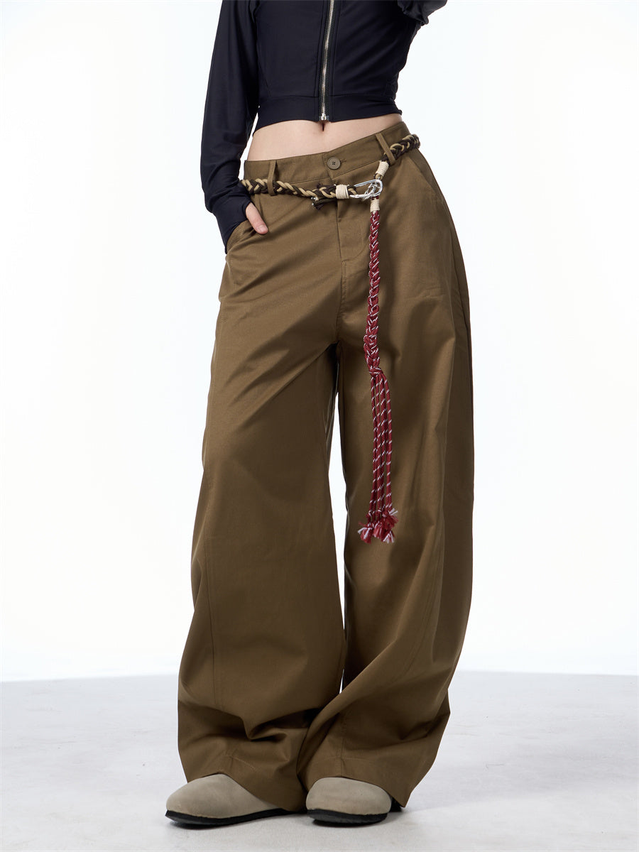 Vireous Retro Artist Women's Very Wide Leg Pants with Belt