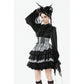 Dark in Love Hexa Layered Tartan Skirt in Black