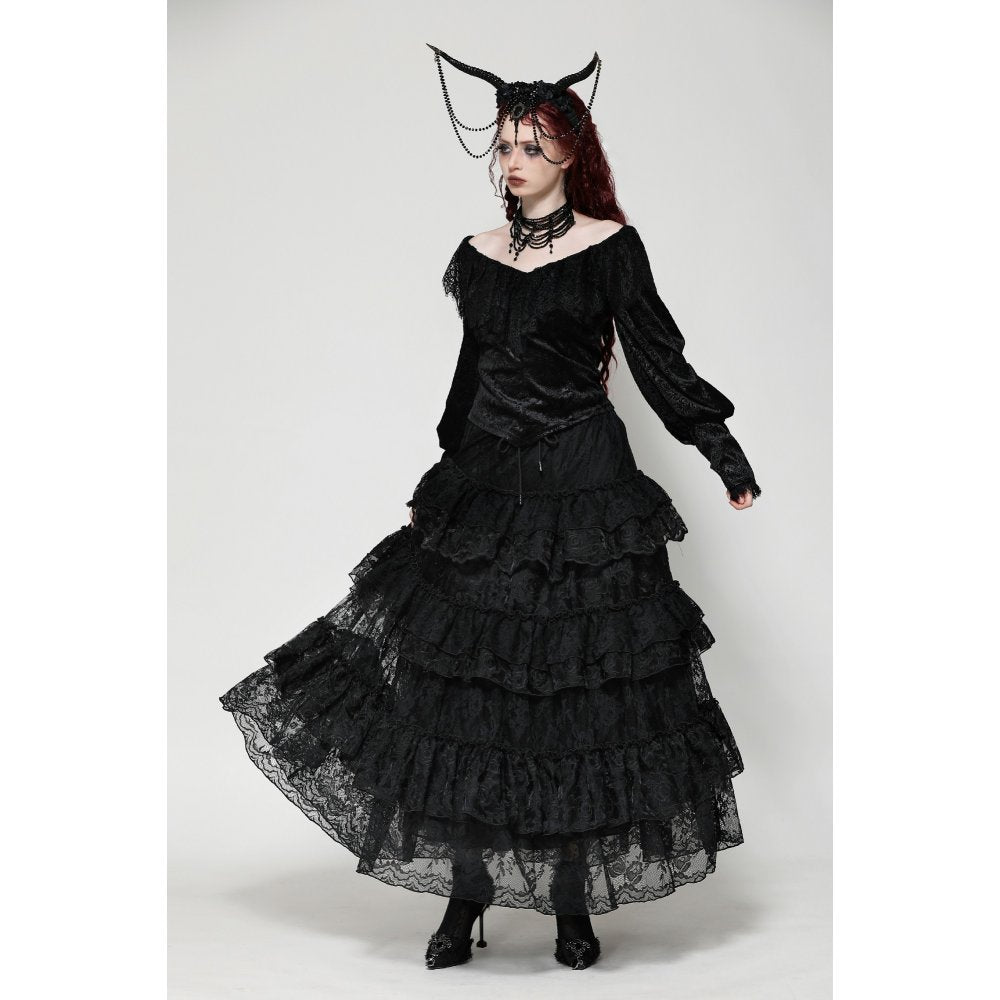Dark in Love Cressida Gothic Princess Layered Cake Skirt