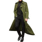 Vireous Men's Orange Extra-Long Trench Coat