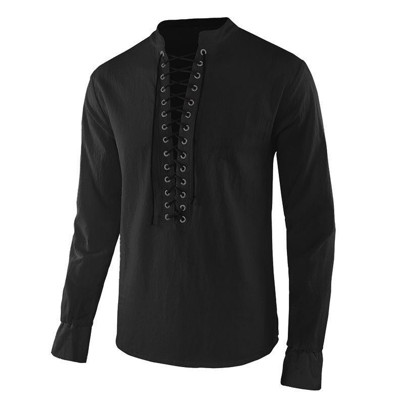 Men's Long Sleeve Smock Shirt, Stage Costume