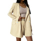 Vireous Long-Sleeve Jacket and Shorts Suit, Summer Business Suit