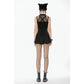 Dark in Love Brynja Eyelet Balloon Shorts in Black