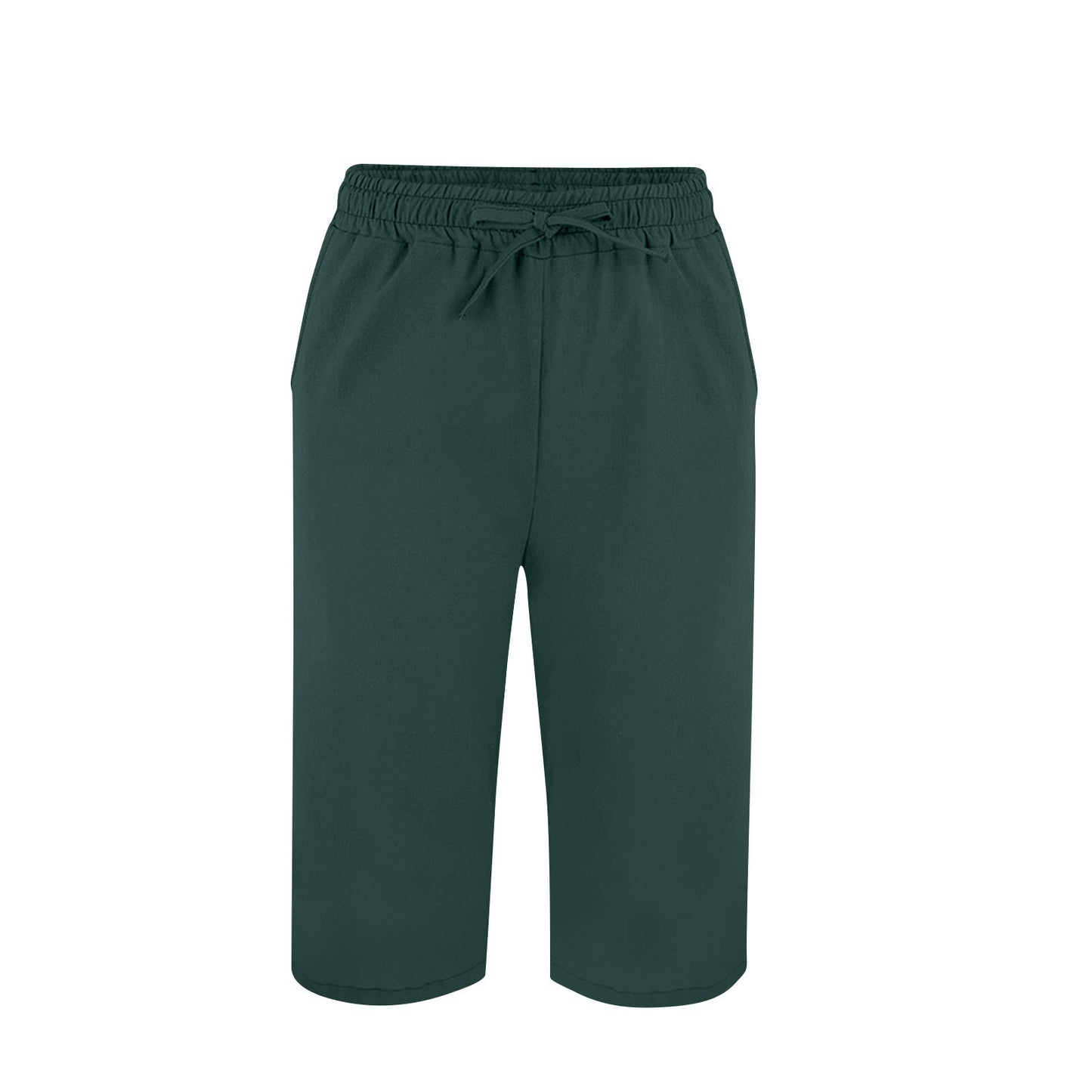 Women's Split Mid-Length Capri Shorts, Summer Casual Elastic Waist, Plus Sizes