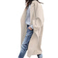 Elegant Baggy Art-Style Women's Woollen Long Jacket, Multi Colours